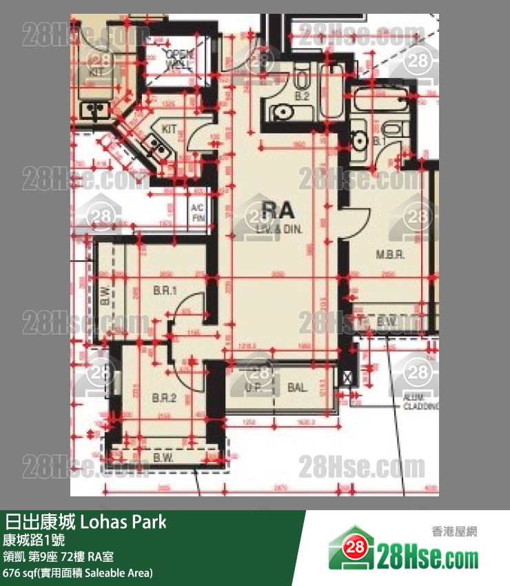 領凱 第9座72樓 RA室 平面圖