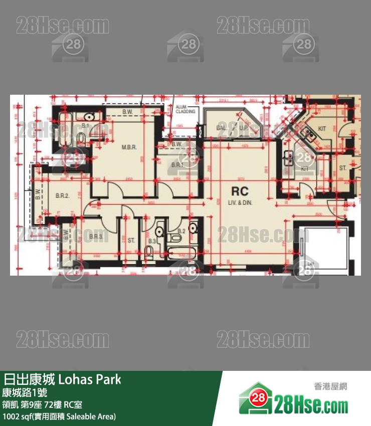 領凱 第9座72樓 RC室 平面圖
