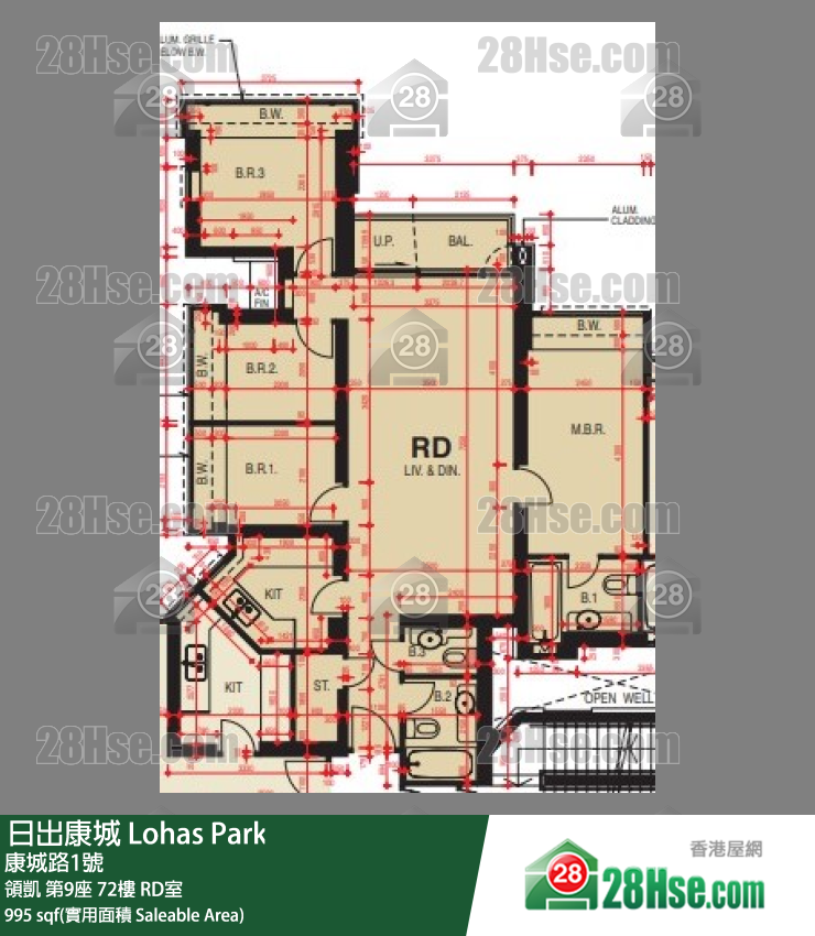 領凱 第9座72樓 RD室 平面圖