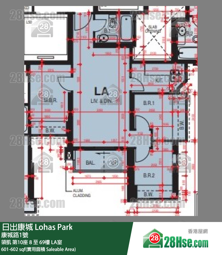 領凱 第10座 69樓 LA室 平面圖