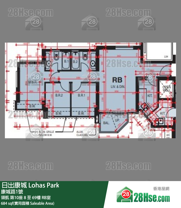 領凱 第10座69樓 RB室 平面圖