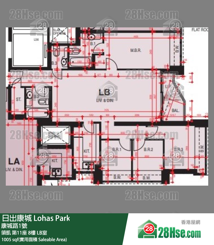 領凱 第11座8樓 LB室 平面圖