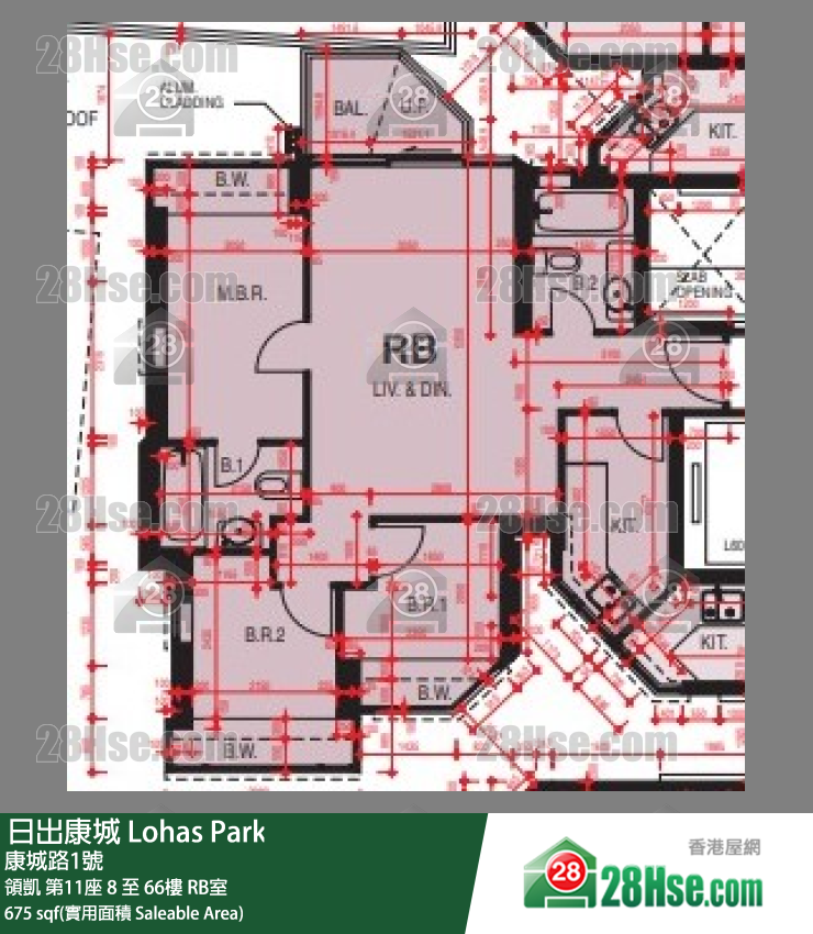 領凱 第11座66樓 RB室 平面圖