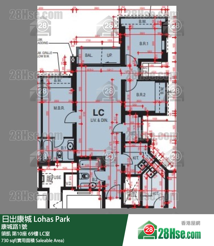 領凱 第10座69樓 LC室 平面圖