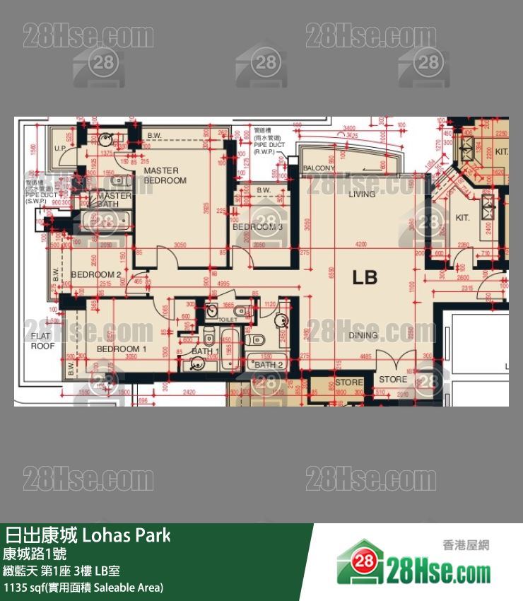 緻藍天 第1座3樓 LB室 平面圖