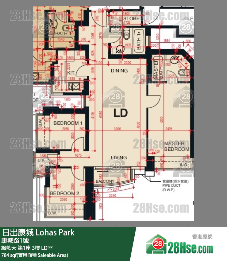緻藍天 第1座3樓 LD室 平面圖