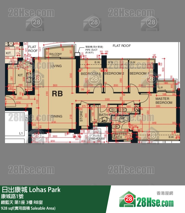 緻藍天 第1座3樓 RB室 平面圖