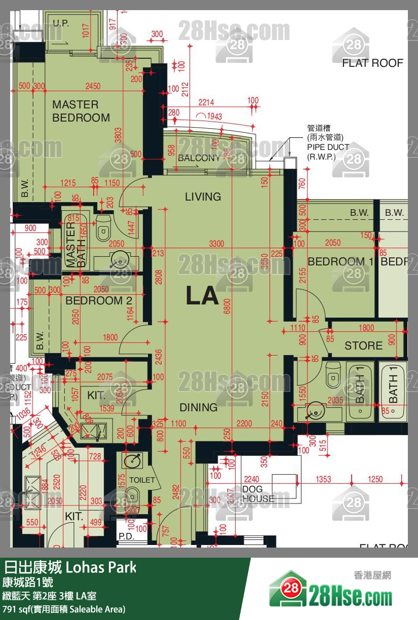 緻藍天 第2座3樓 LA室 平面圖