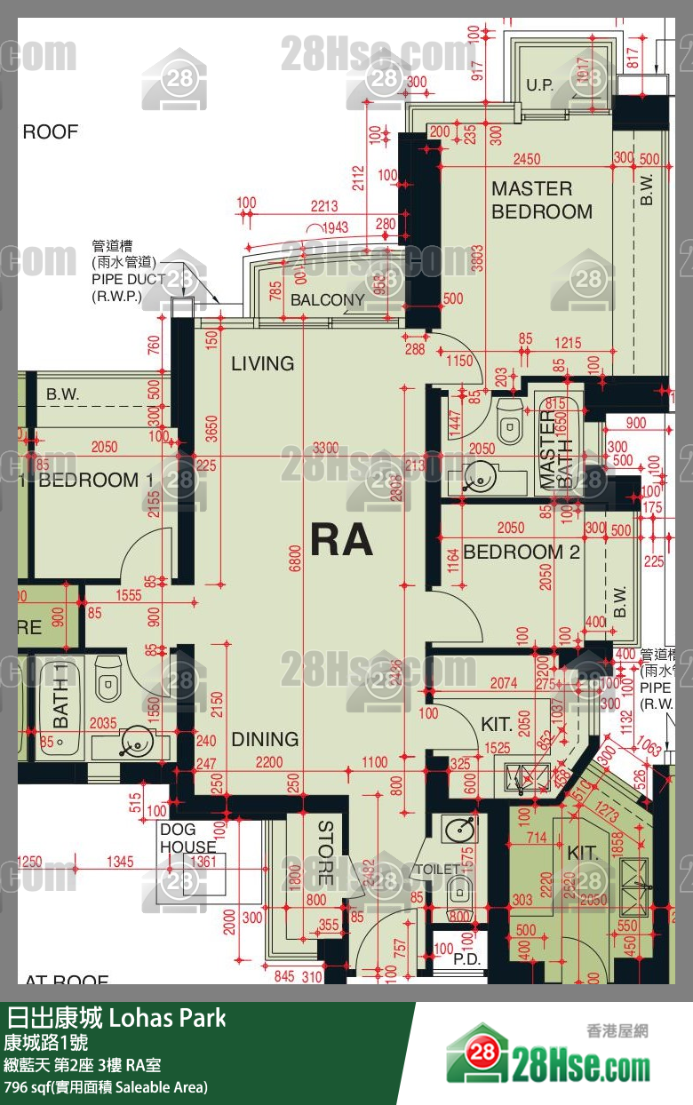 緻藍天 第2座3樓 RA室 平面圖
