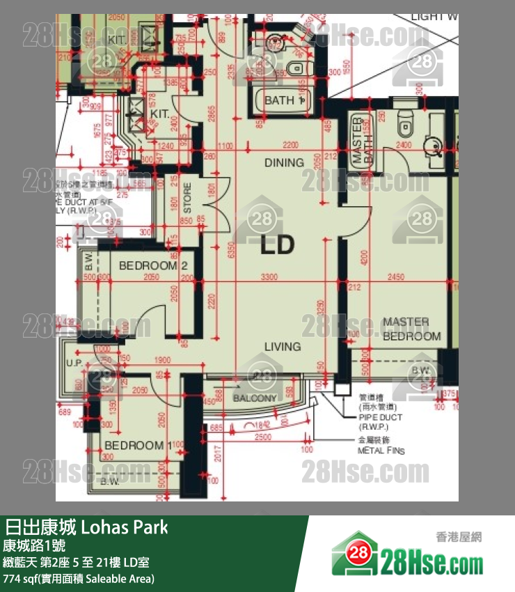 緻藍天 第2座12樓 LD室 平面圖