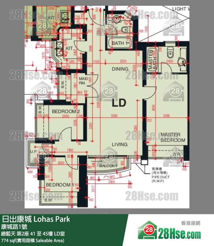 緻藍天 第2座41樓 LD室 平面圖
