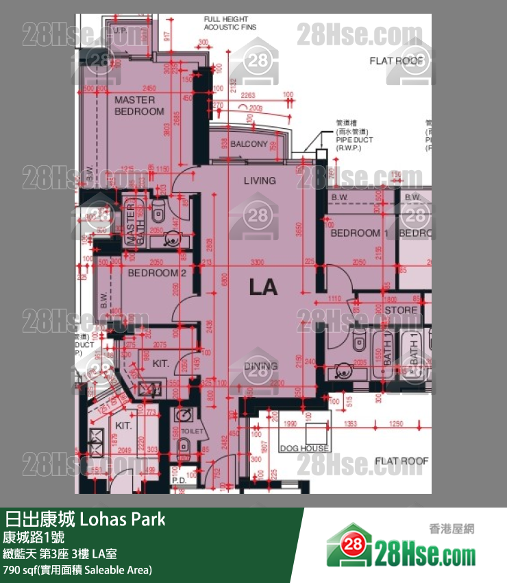 緻藍天 第3座 3樓 LA室 平面圖