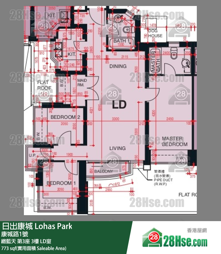 緻藍天 第3座3樓 LD室 平面圖