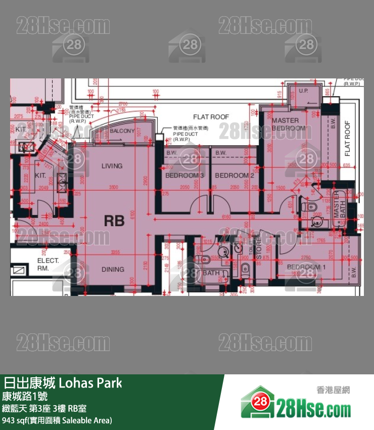 緻藍天 第3座3樓 RB室 平面圖