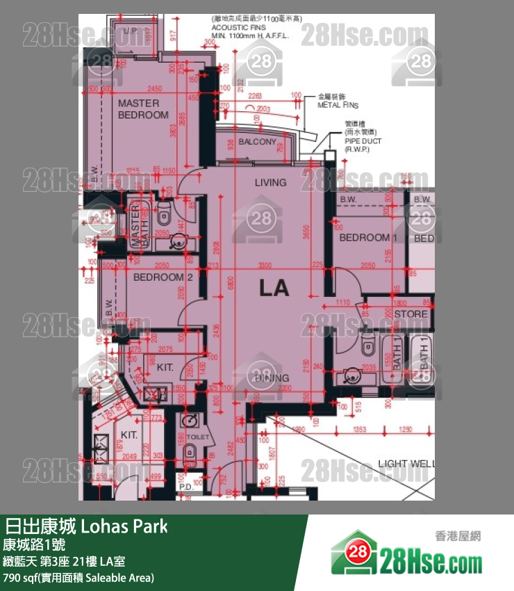 緻藍天 第3座21樓 LA室 平面圖