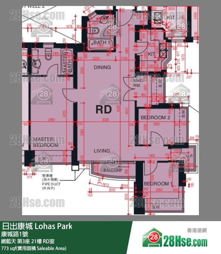 緻藍天 第3座21樓 RD室 平面圖