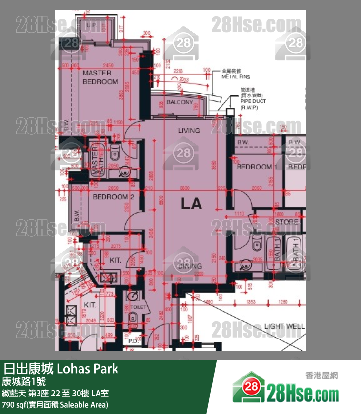 緻藍天 緻藍天 第3座 28樓 LA室 平面圖