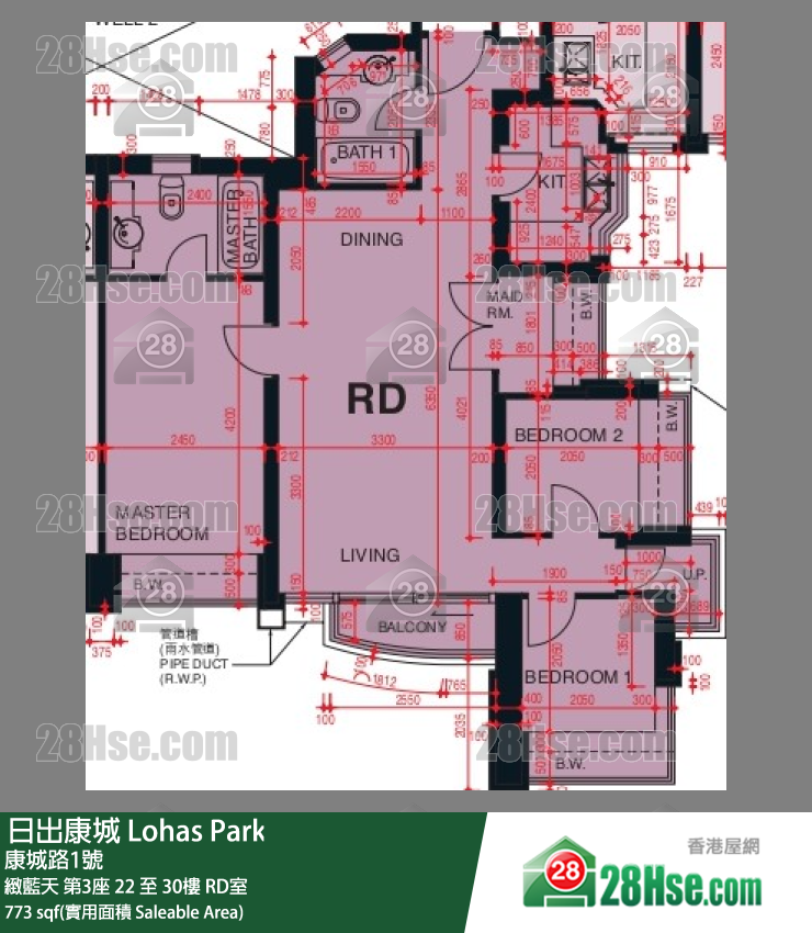 緻藍天 第3座27樓 RD室 平面圖
