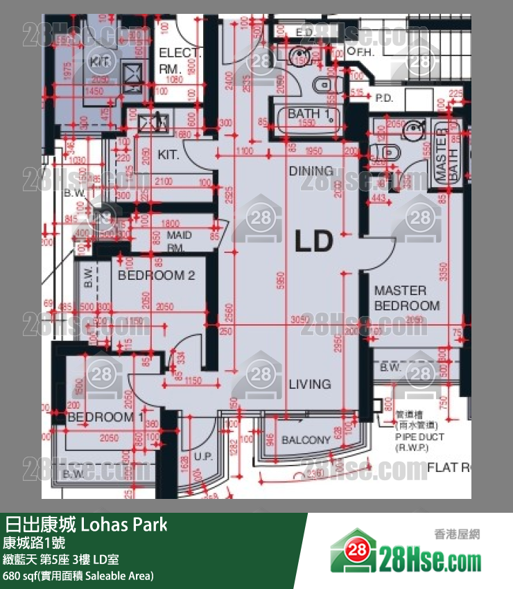 緻藍天 第5座 3樓 LD室 平面圖
