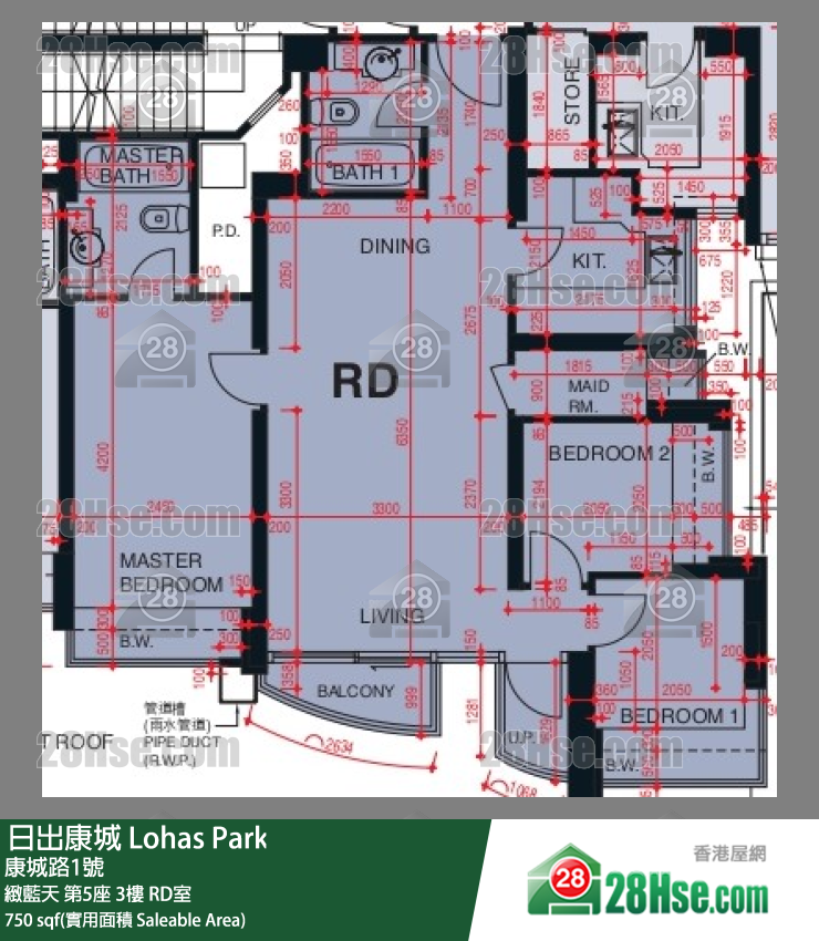 緻藍天 第5座3樓 RD室 平面圖