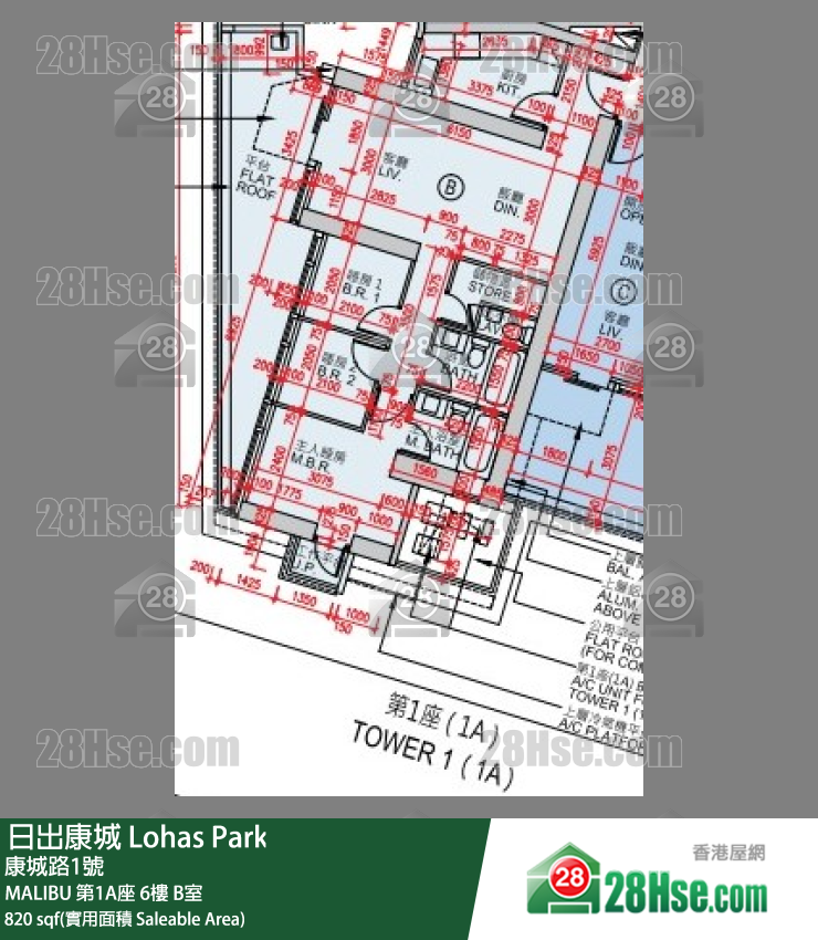 MALIBU 第1A座6楼 B室 平面图