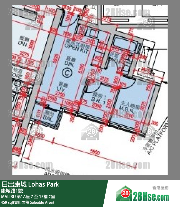 MALIBU MALIBU 第1A座 12楼 C室 平面图