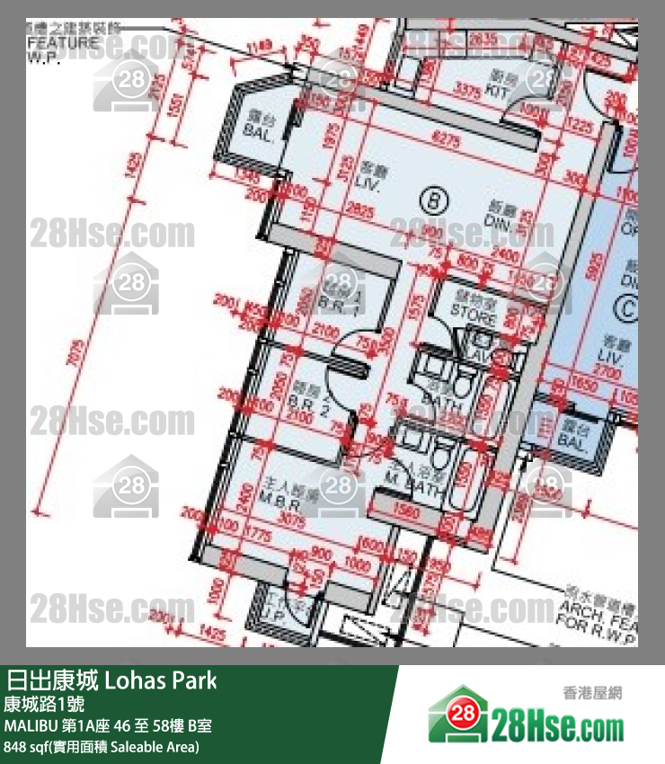 MALIBU 单位平面图(由 28Hse 提供)