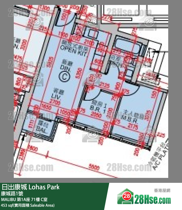 MALIBU MALIBU 第1A座 71楼 C室 平面图