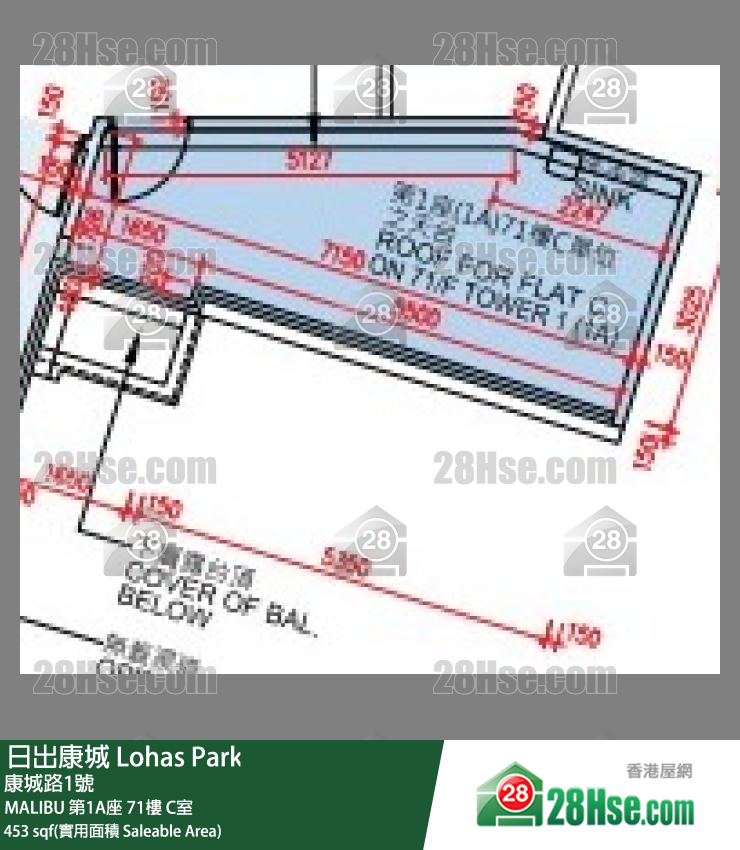 MALIBU MALIBU 第1A座 71楼 C室 平面图