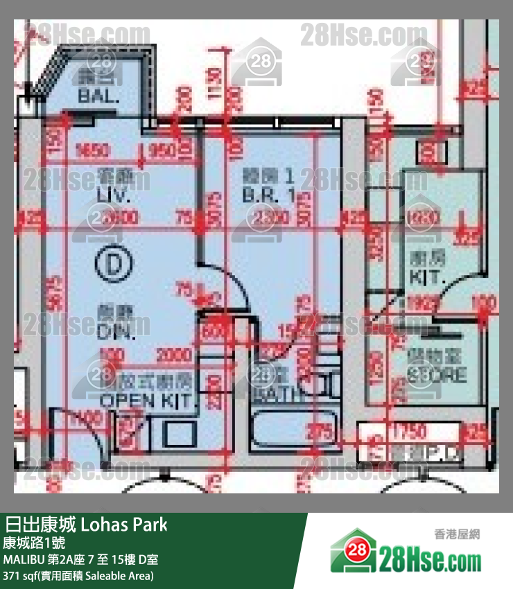 MALIBU 第2A座7楼 D室 平面图