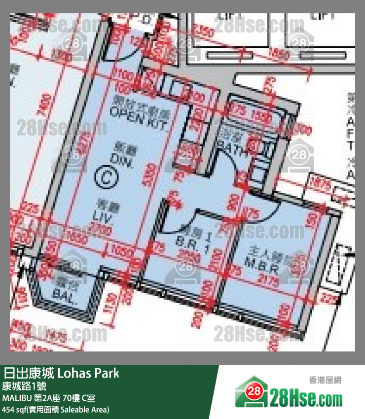 MALIBU MALIBU 第2A座 70楼 C室 平面图