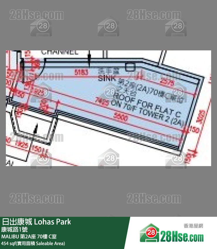 MALIBU MALIBU 第2A座 70楼 C室 平面图