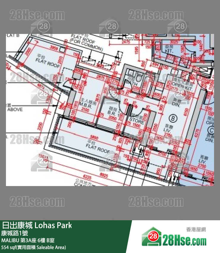 MALIBU 第3A座6楼 B室 平面图
