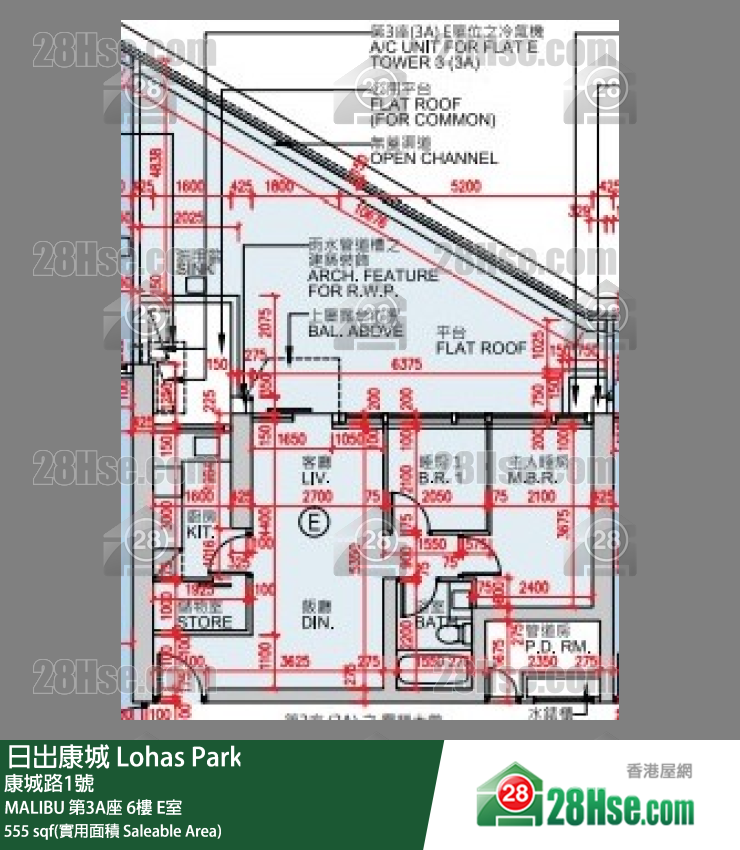 MALIBU 第3A座6楼 E室 平面图
