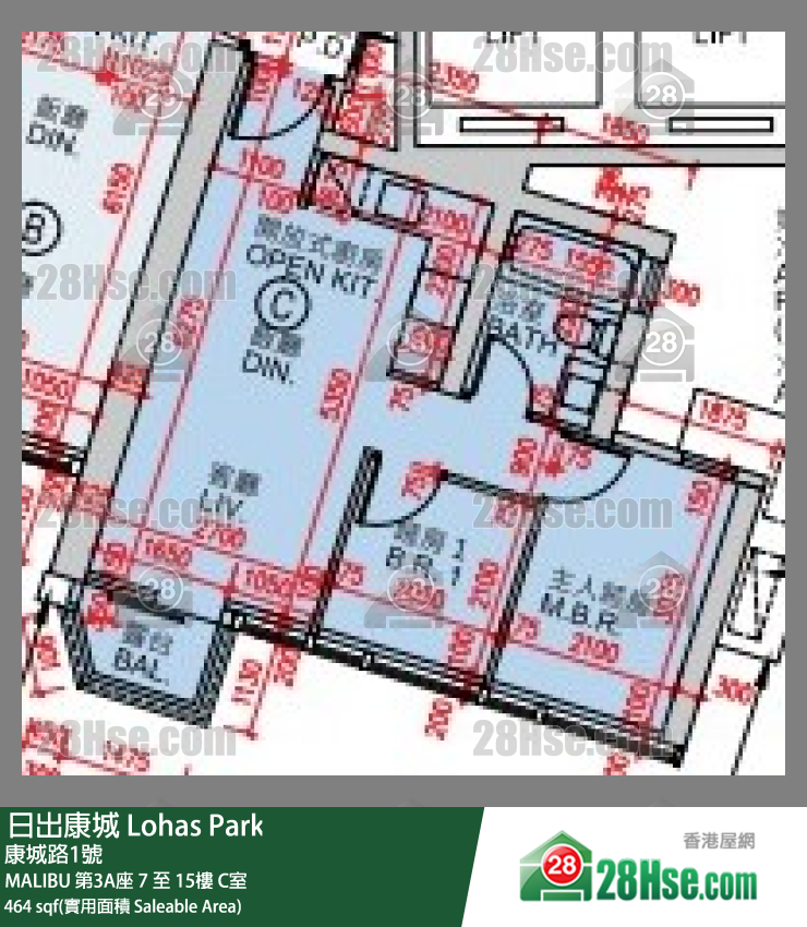 MALIBU 第3A座7楼 C室 平面图