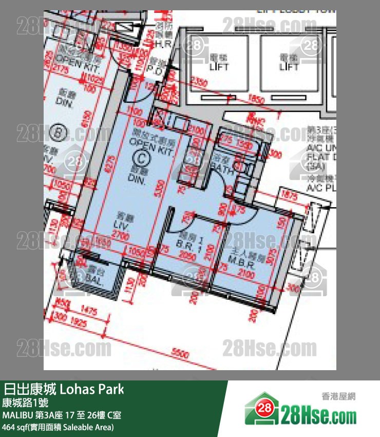 MALIBU MALIBU 第3A座 17楼 C室 平面图