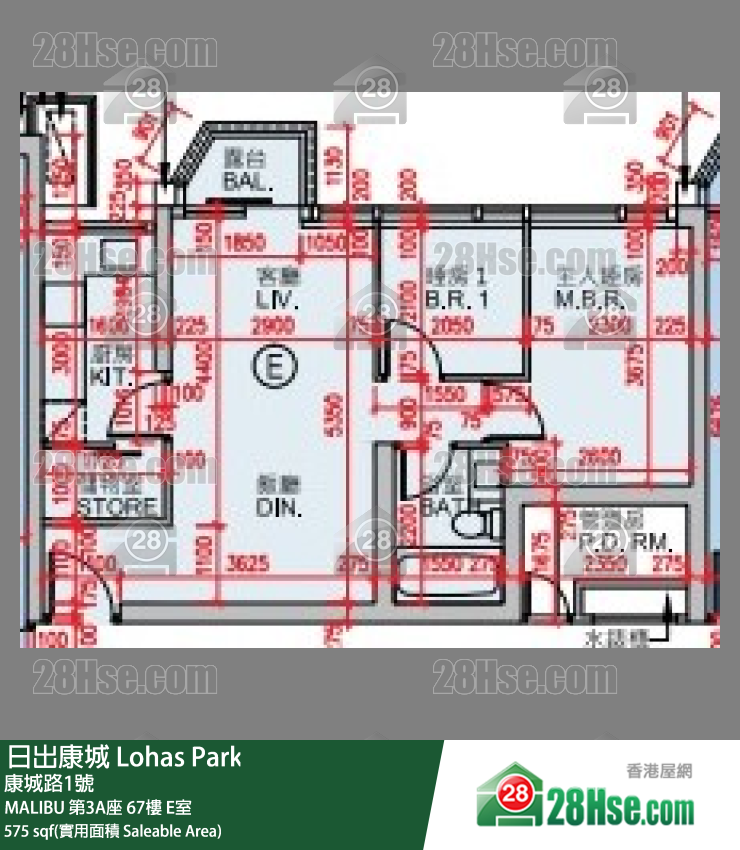 MALIBU MALIBU 第3A座 67楼 E室 平面图