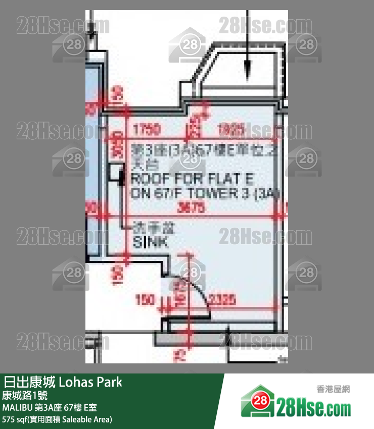 MALIBU MALIBU 第3A座 67楼 E室 平面图