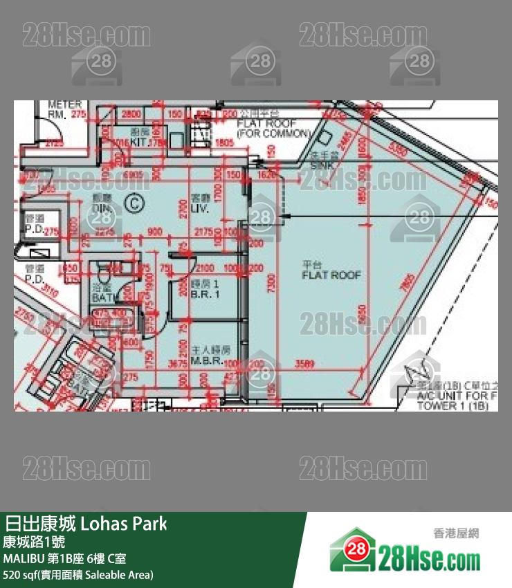 MALIBU 第1B座6楼 C室 平面图