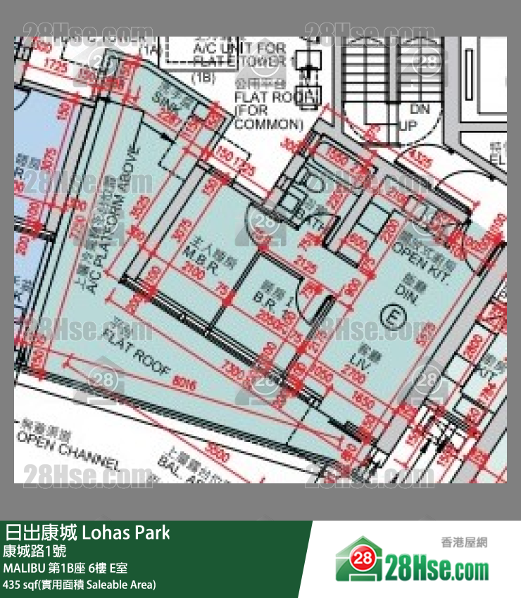 MALIBU 第1B座6楼 E室 平面图