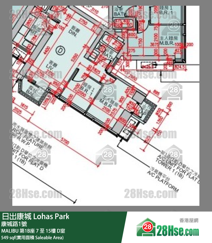 MALIBU MALIBU 第1B座 12楼 D室 平面图