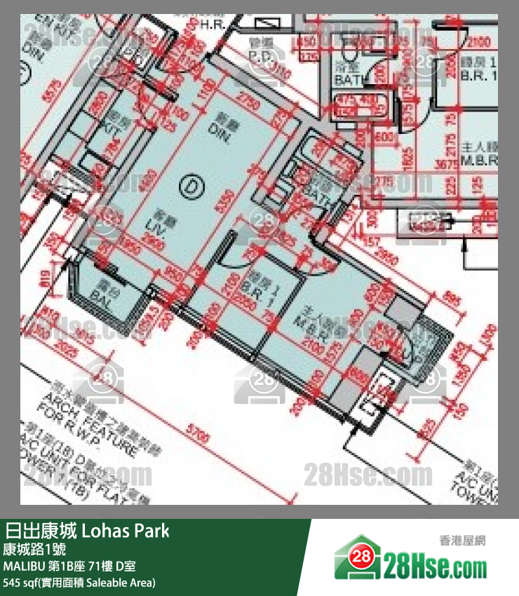 MALIBU MALIBU 第1B座 71楼 D室 平面图