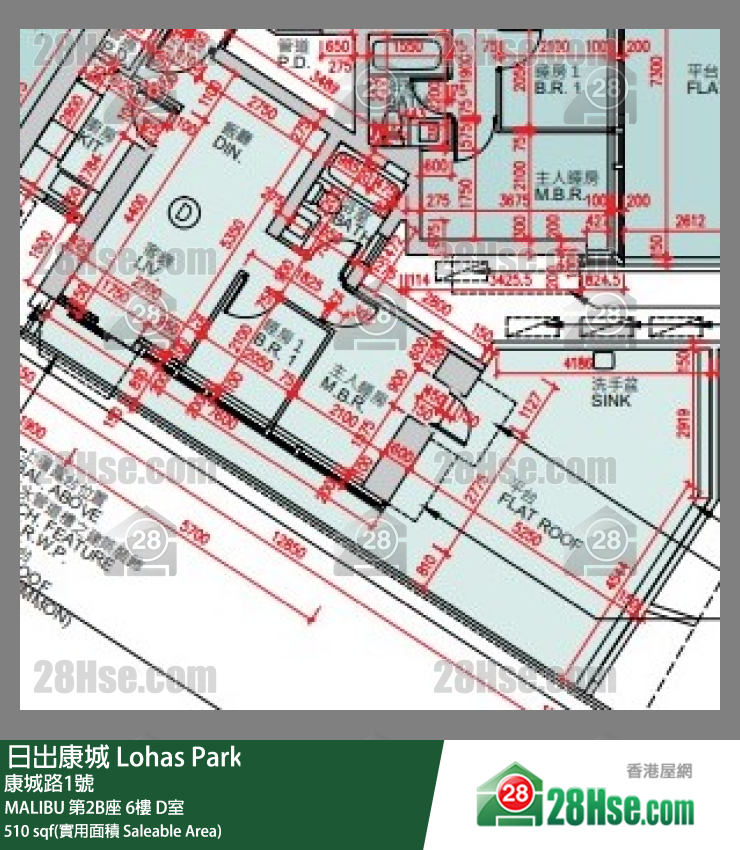 MALIBU 第2B座6楼 D室 平面图