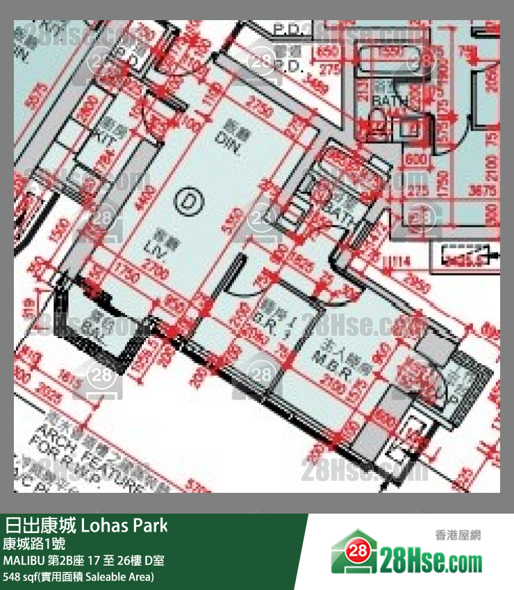 MALIBU MALIBU 第2B座 22樓 D室 平面圖