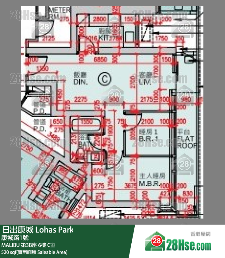 MALIBU 第3B座6楼 C室 平面图