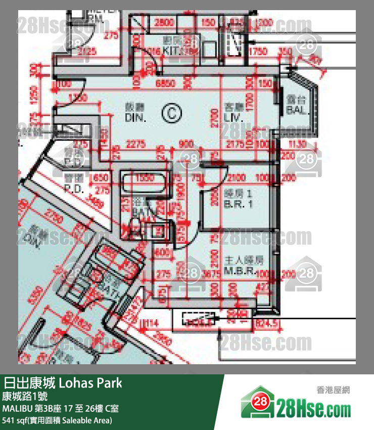 MALIBU MALIBU 第3B座 19楼 C室 平面图