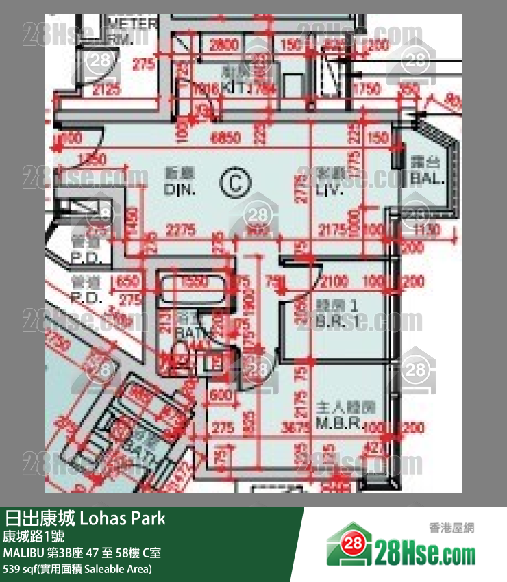 MALIBU 单位平面图(由 28Hse 提供)
