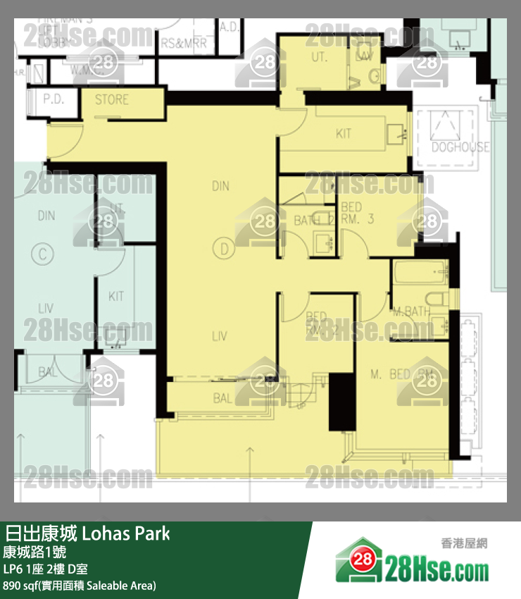 LP6 1座2楼 D室 平面图
