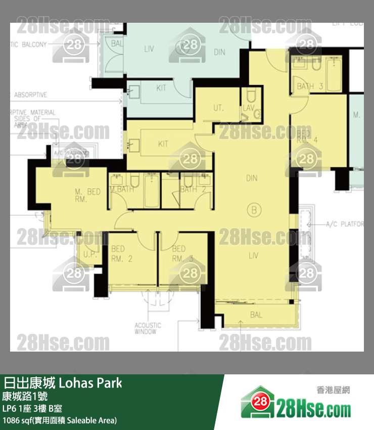 LP6 1座3楼 B室 平面图