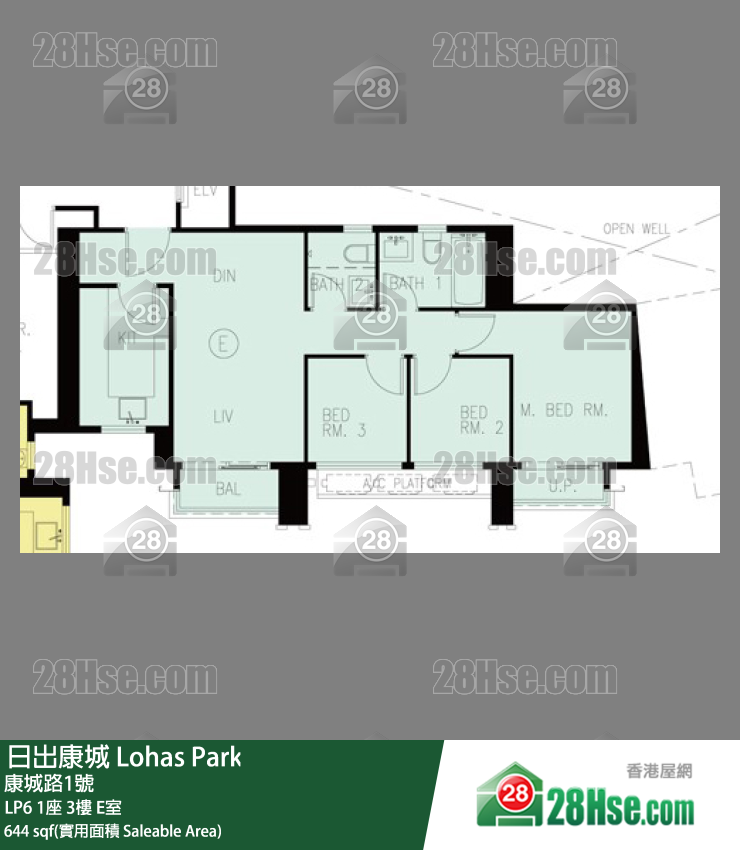 LP6 1座3楼 E室 平面图